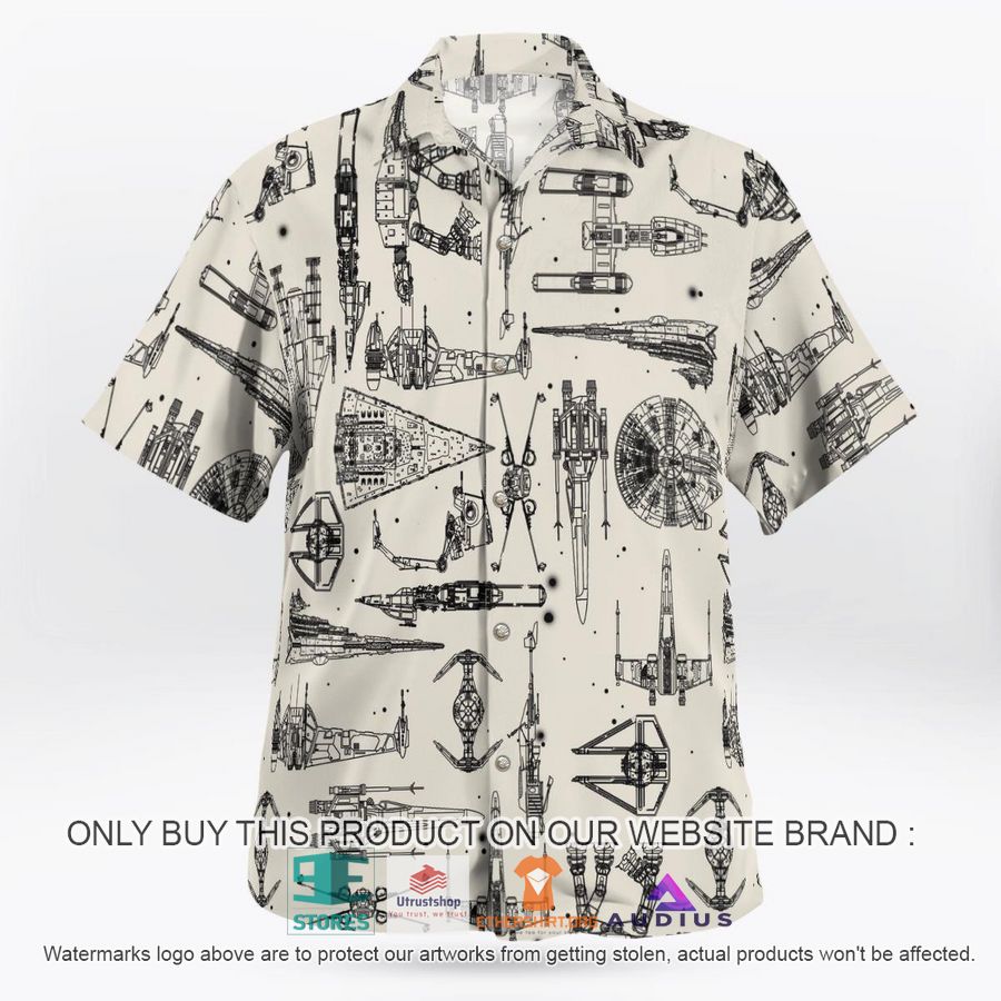 star wars ship pattern white hawaii shirt shorts 1 92863