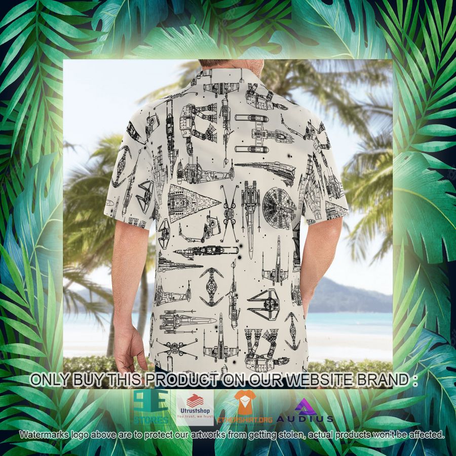 star wars ship pattern white hawaii shirt shorts 15 33102