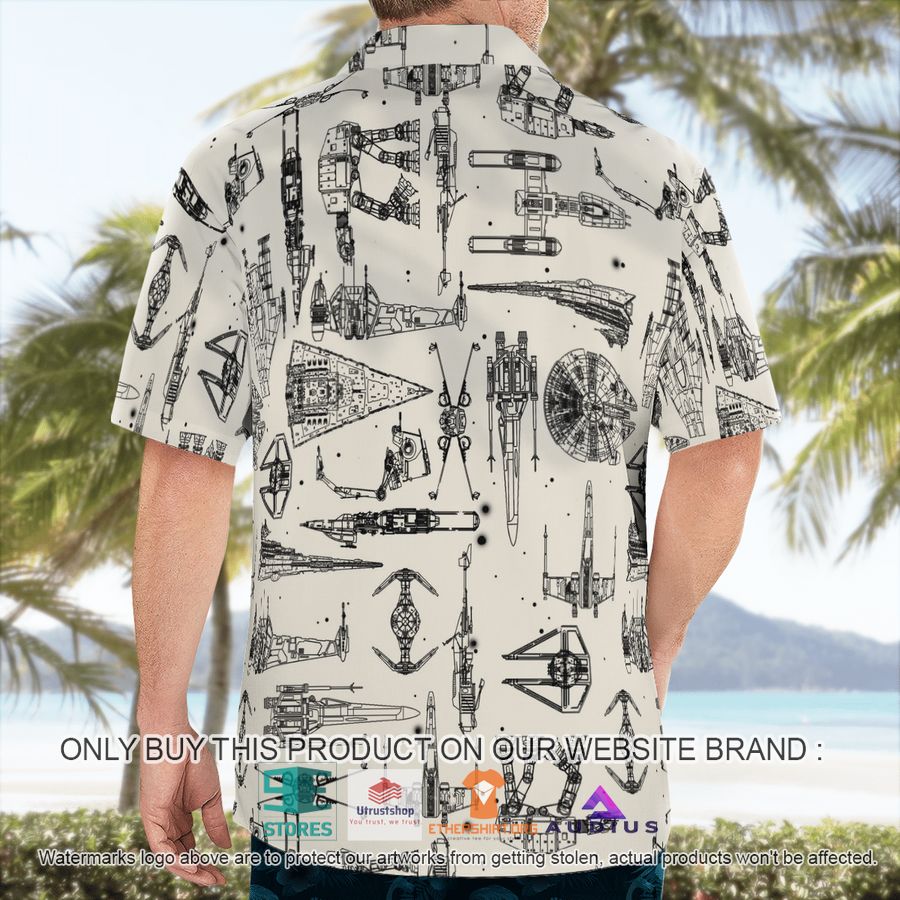 star wars ship pattern white hawaii shirt shorts 3 30329