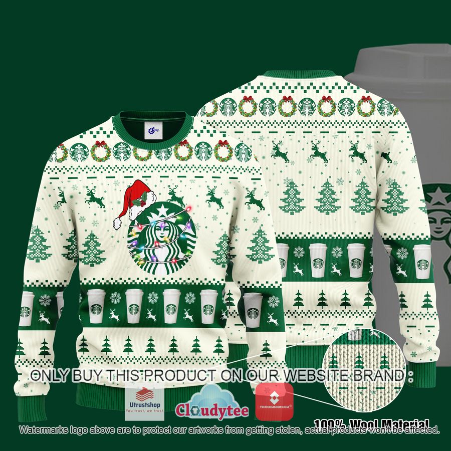 starbucks santa hat christmas ugly christmas sweater 2 38490