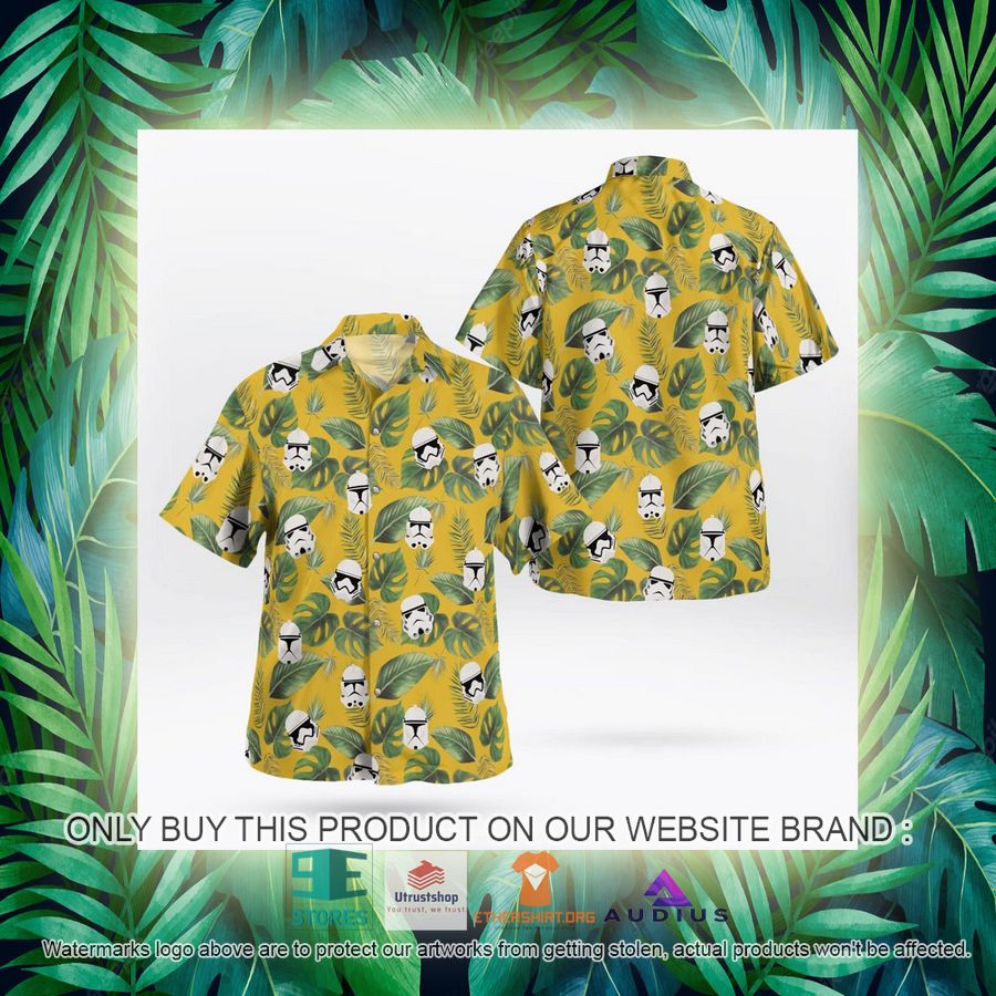 stormtrooper face tropical leaves hawaii shirt shorts 14 11638