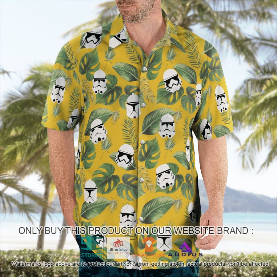 stormtrooper face tropical leaves hawaii shirt shorts 4 93172