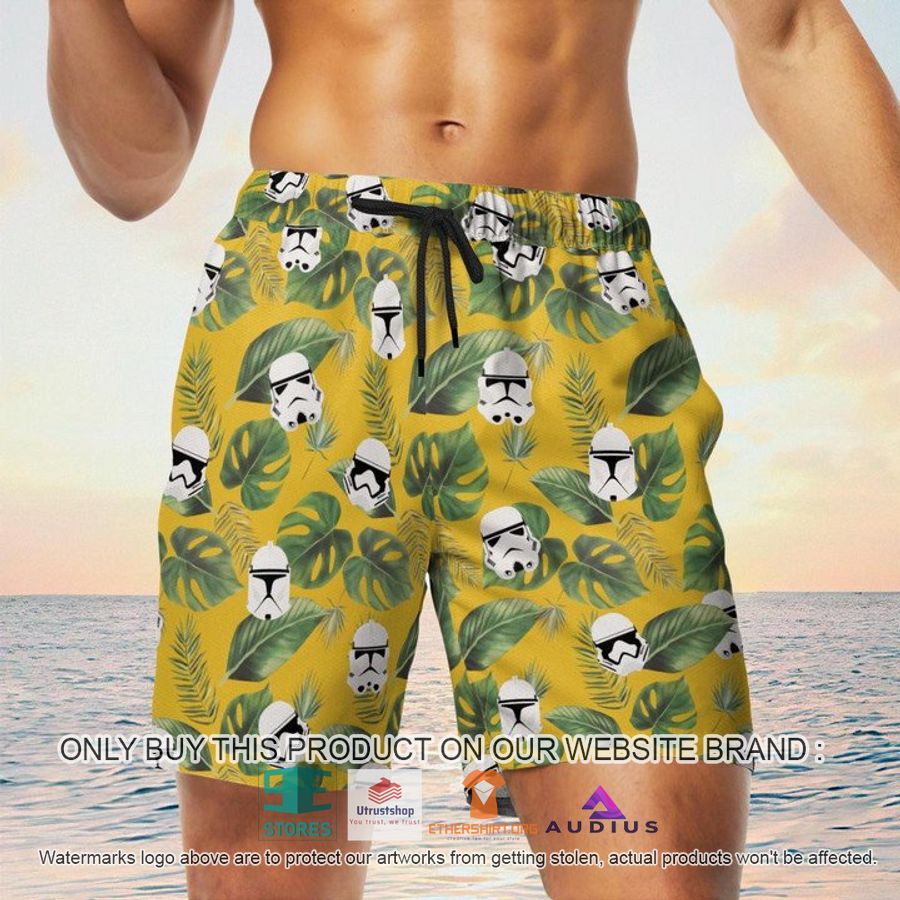 stormtrooper face tropical leaves hawaii shirt shorts 5 40946
