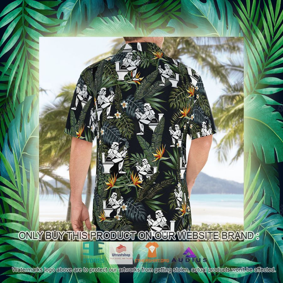 stormtrooper reading on the toilet tropical leaves hawaii shirt shorts 12 52217