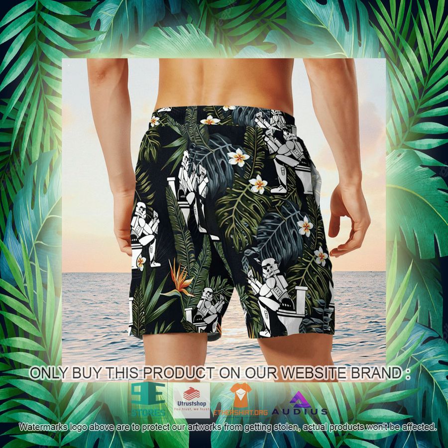 stormtrooper reading on the toilet tropical leaves hawaii shirt shorts 14 87035