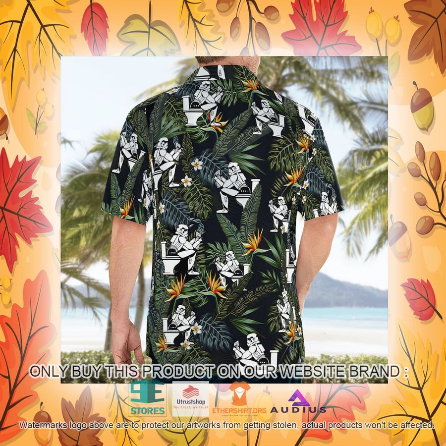 stormtrooper reading on the toilet tropical leaves hawaii shirt shorts 17 17915