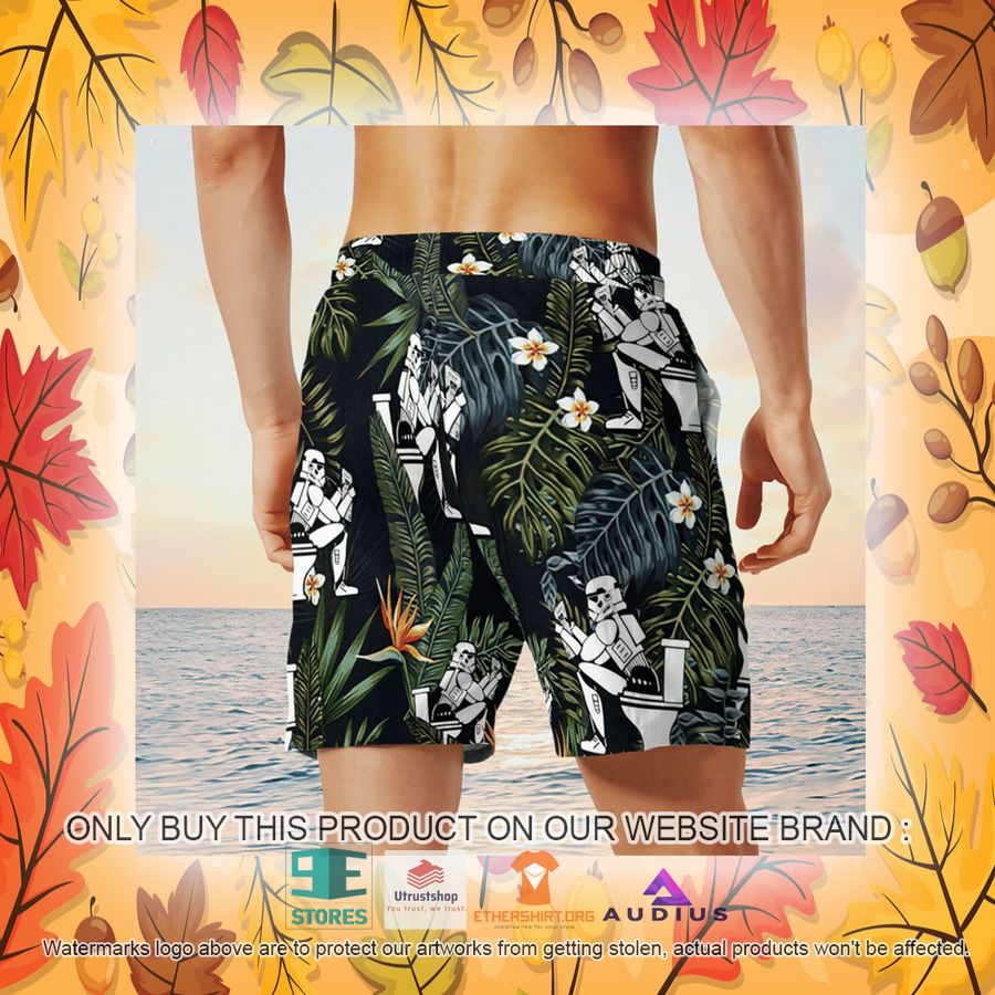 stormtrooper reading on the toilet tropical leaves hawaii shirt shorts 19 34672