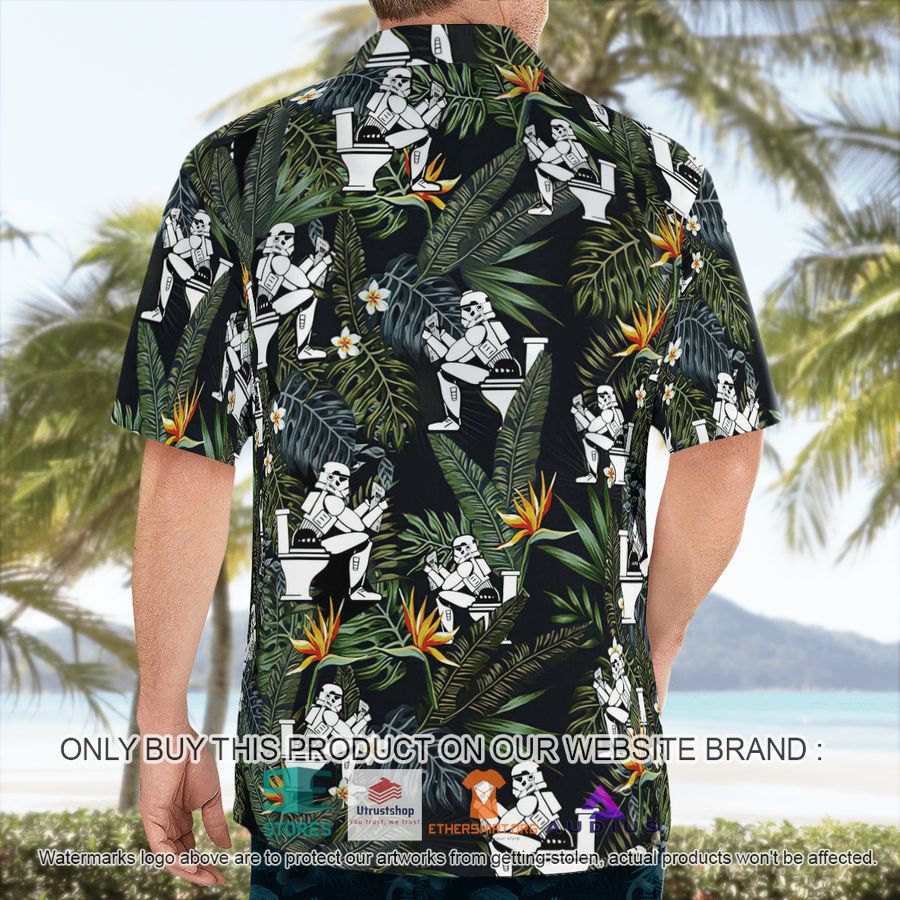 stormtrooper reading on the toilet tropical leaves hawaii shirt shorts 2 71287
