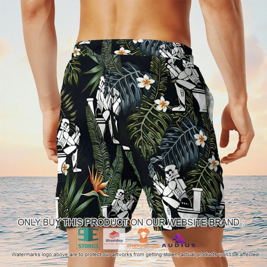 stormtrooper reading on the toilet tropical leaves hawaii shirt shorts 4 45596