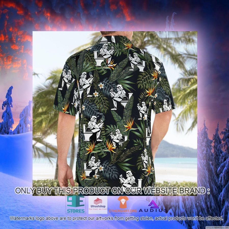 stormtrooper reading on the toilet tropical leaves hawaii shirt shorts 7 13886