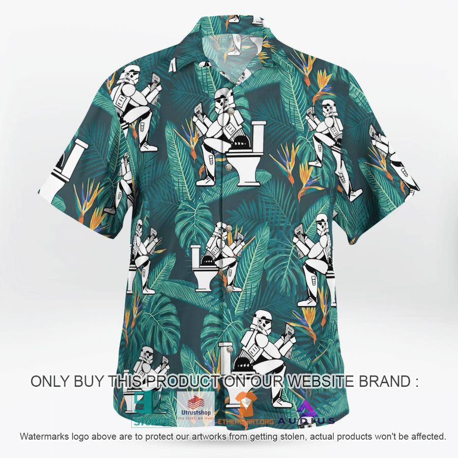 stormtrooper toilet tropical leaves hawaii shirt shorts 1 78393