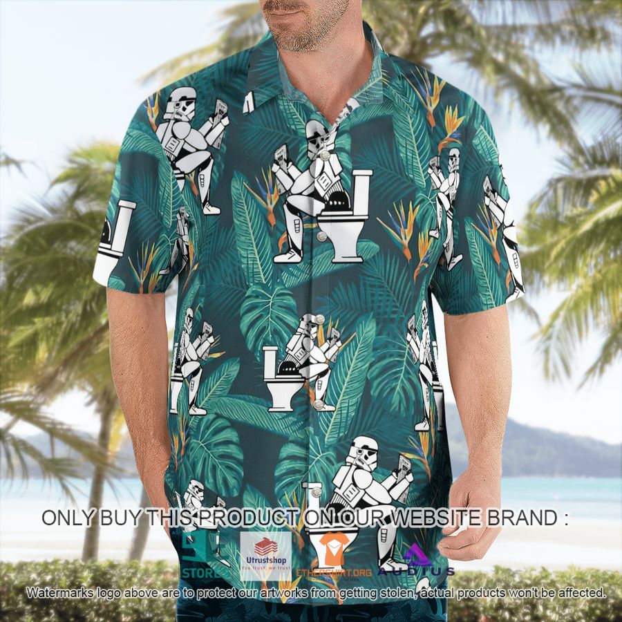 stormtrooper toilet tropical leaves hawaii shirt shorts 4 65328