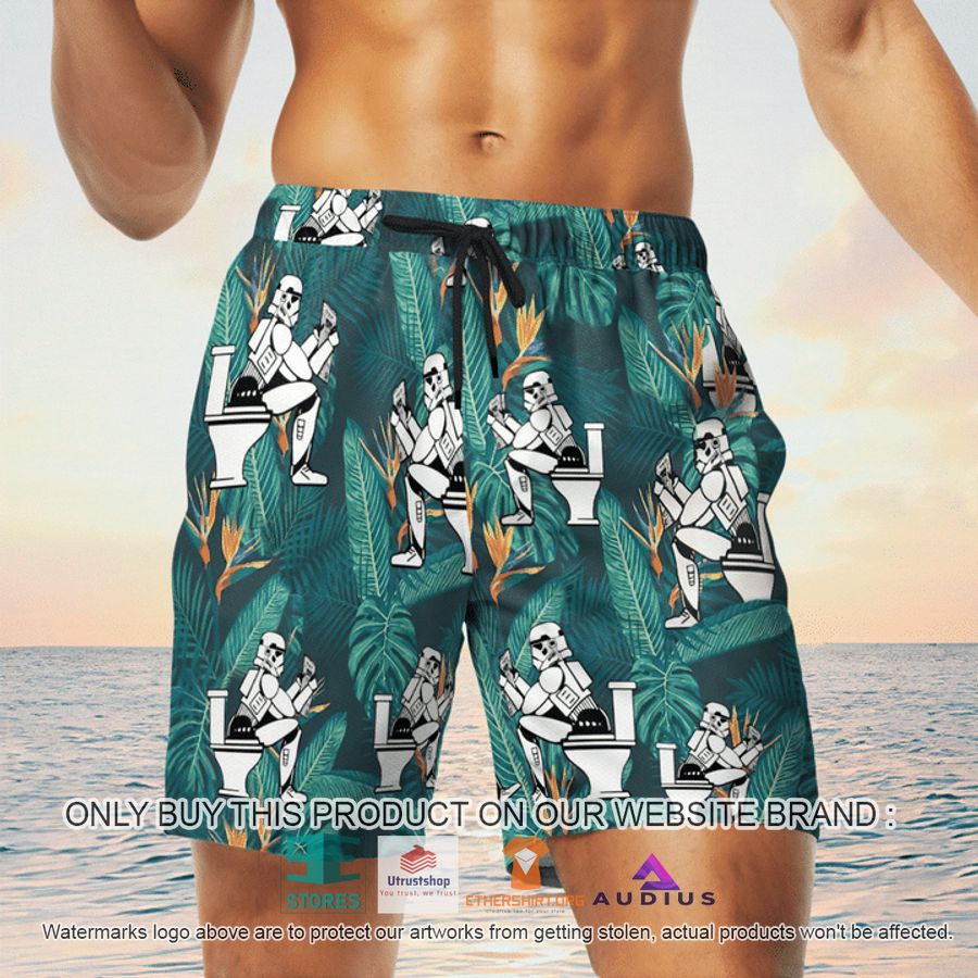 stormtrooper toilet tropical leaves hawaii shirt shorts 5 67963