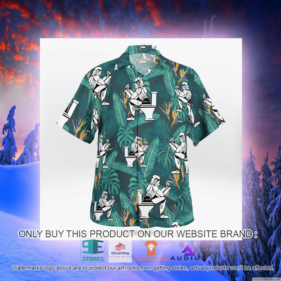 stormtrooper toilet tropical leaves hawaii shirt shorts 7 50449