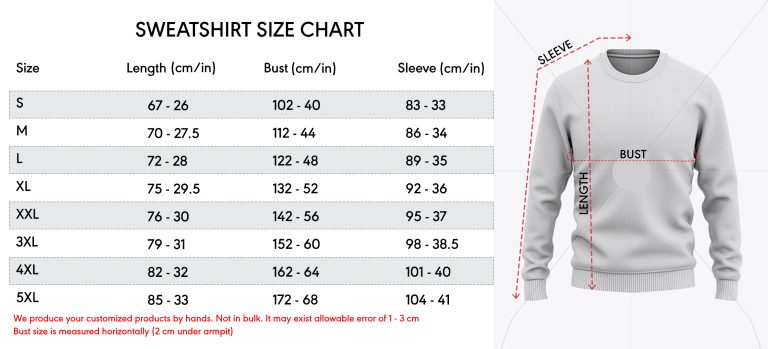 sweat shirt size chart 06 10 20