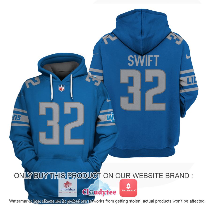 swift 32 detroit lions blue nfl hoodie shirt 1 48212
