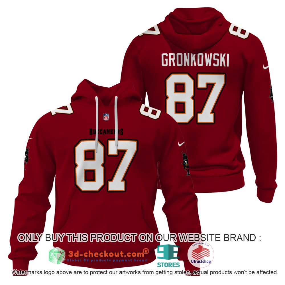 tampa bay buccaneers nfl gronkowski red 3d shirt hoodie 2 7487