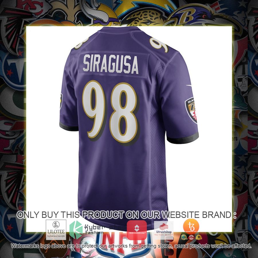 tony siragusa baltimore ravens nike game retired player purple football jersey 3 69818