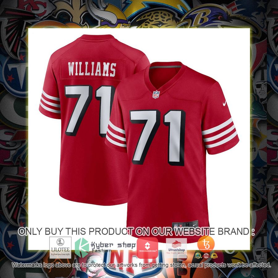 trent williams san francisco 49ers nike alternate game scarlet football jersey 1 58254