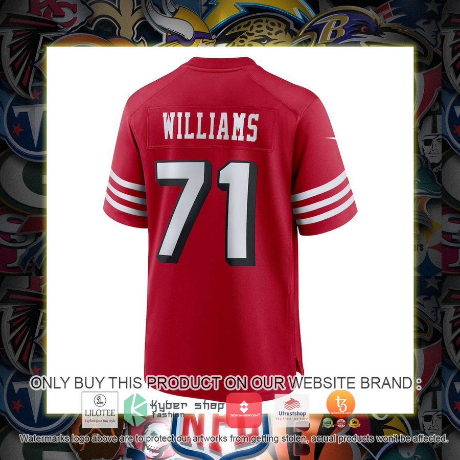 trent williams san francisco 49ers nike alternate game scarlet football jersey 3 89191