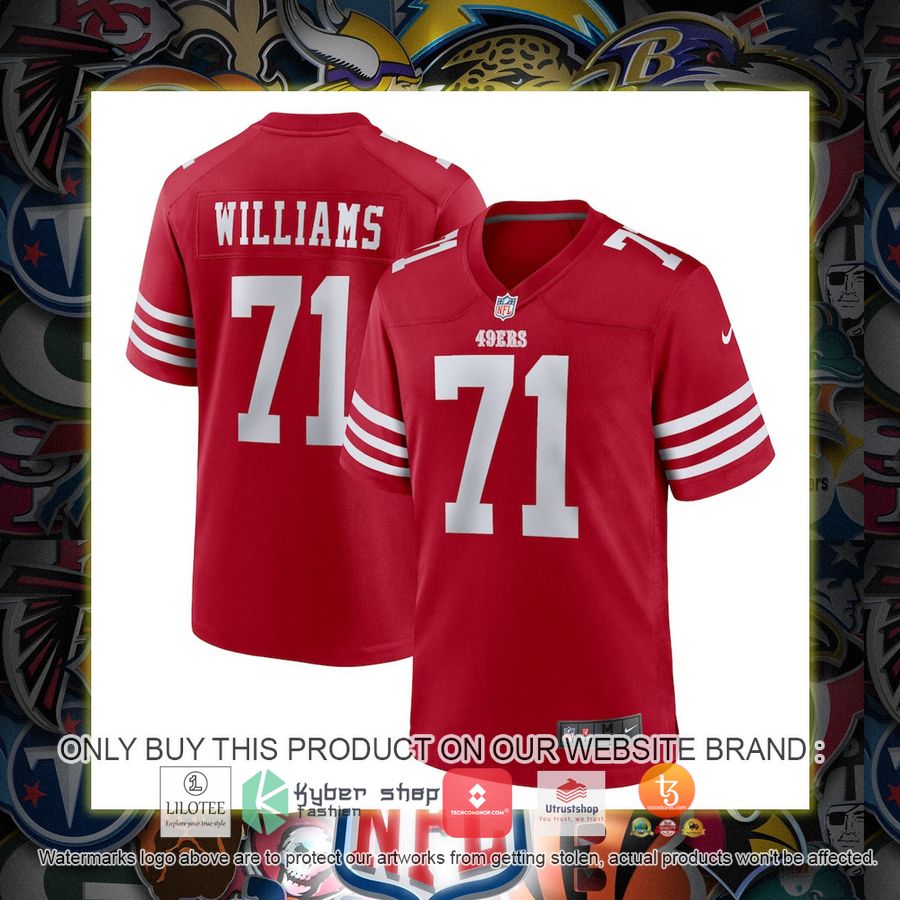 trent williams san francisco 49ers nike player game scarlet football jersey 1 27139