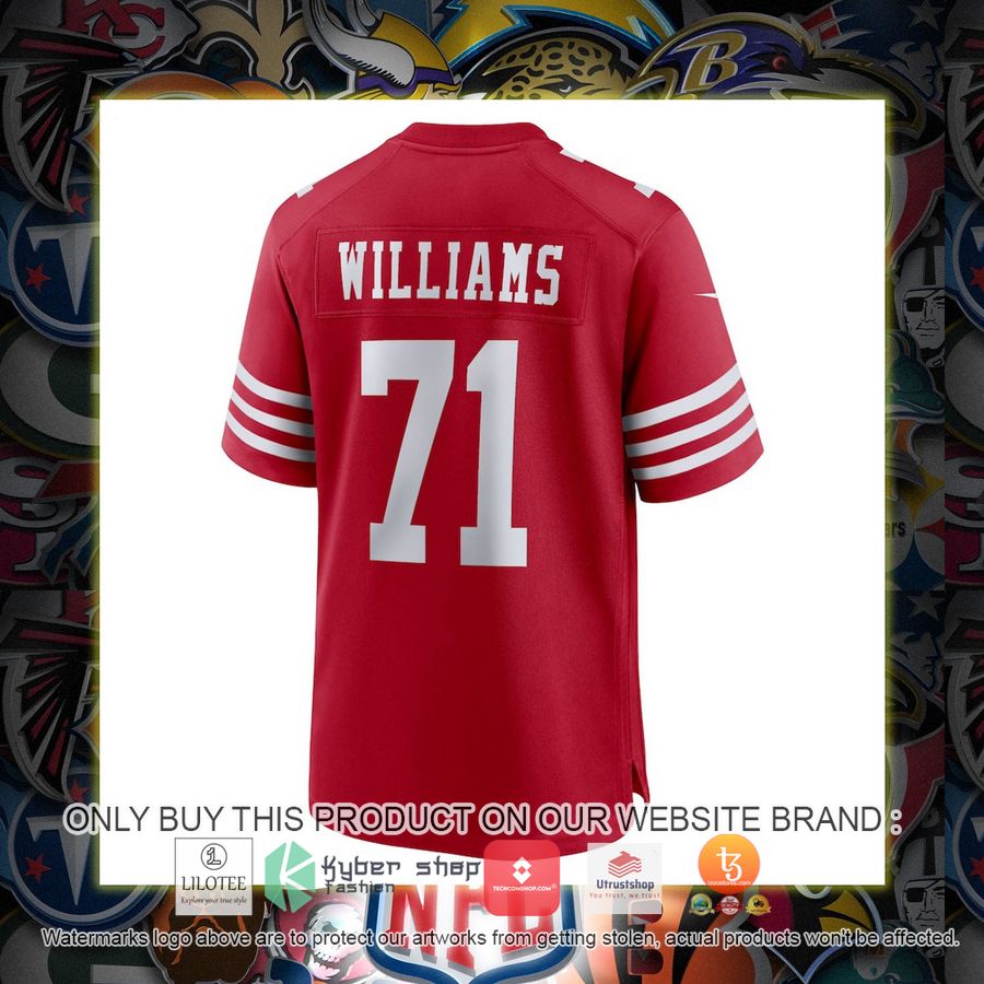 trent williams san francisco 49ers nike player game scarlet football jersey 3 95827