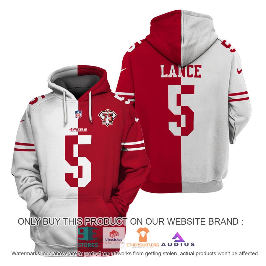 trey lance 5 san francisco 49ers white red hoodie shirt 1 65314
