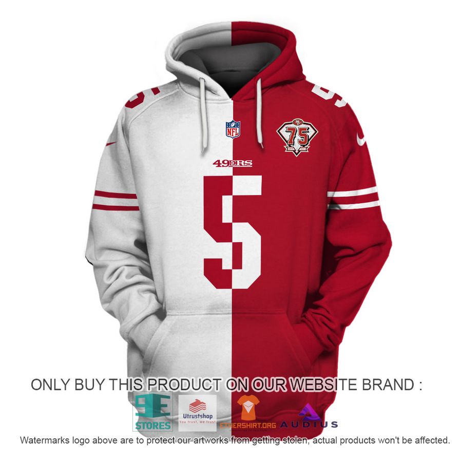 trey lance 5 san francisco 49ers white red hoodie shirt 2 70892