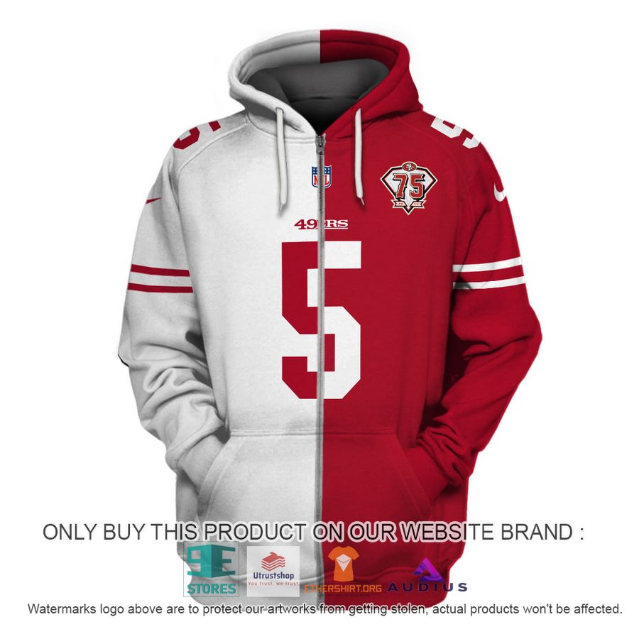 trey lance 5 san francisco 49ers white red hoodie shirt 3 88686