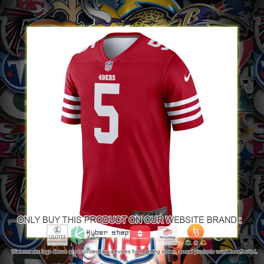 trey lance san francisco 49ers nike legend scarlet football jersey 2 46416