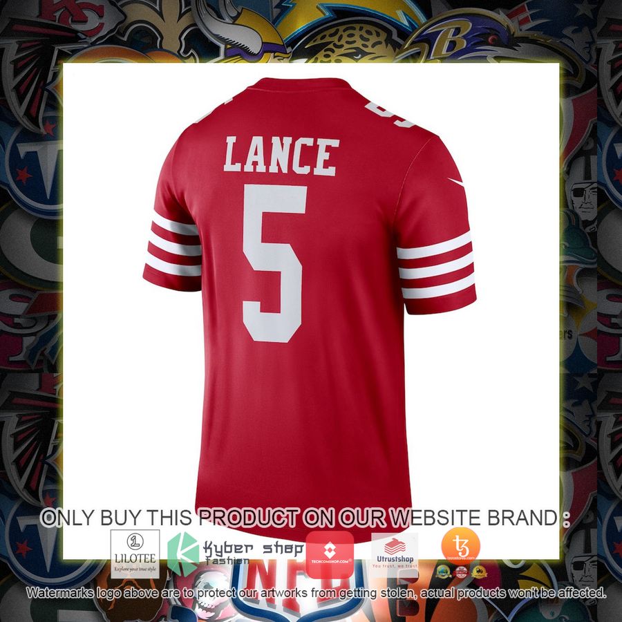 trey lance san francisco 49ers nike legend scarlet football jersey 3 46732