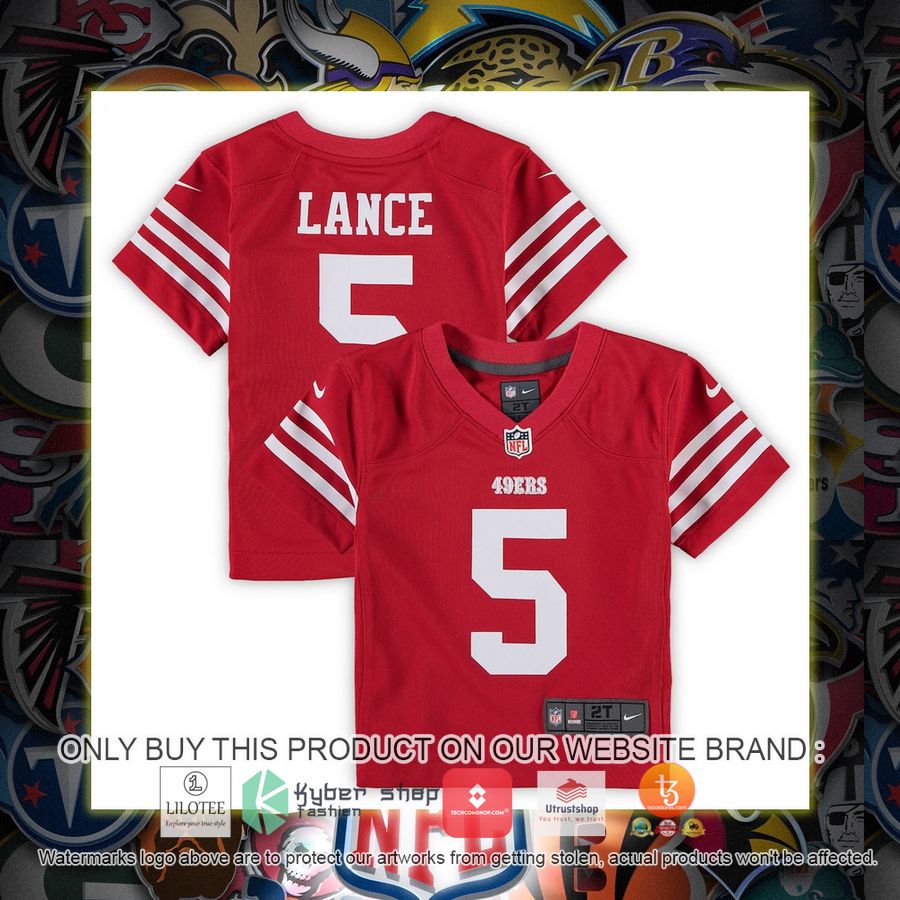trey lance san francisco 49ers nike toddler game scarlet football jersey 1 77493