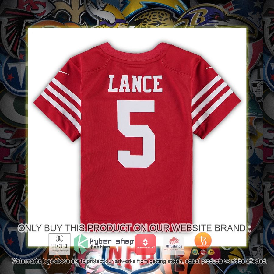 trey lance san francisco 49ers nike toddler game scarlet football jersey 3 27428