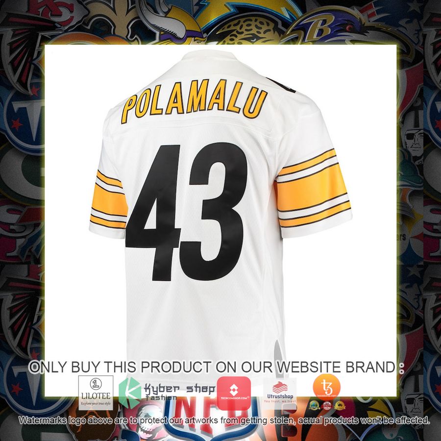 troy polamalu pittsburgh steelers mitchell and ness 2005 legacy replica white football jersey 3 73090