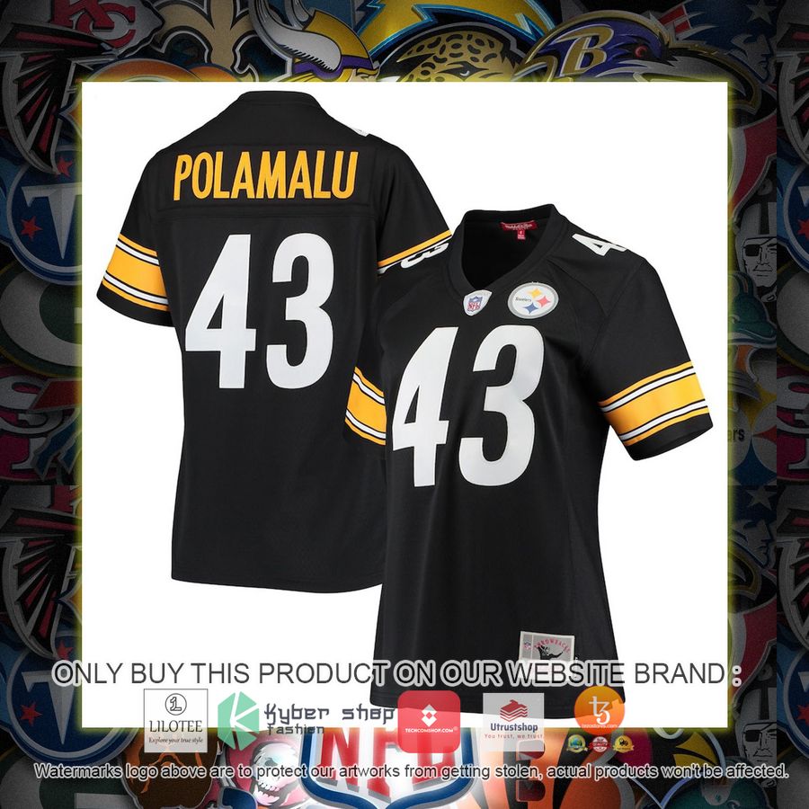 troy polamalu pittsburgh steelers mitchell and ness womens legacy replica team black football jersey 1 95860
