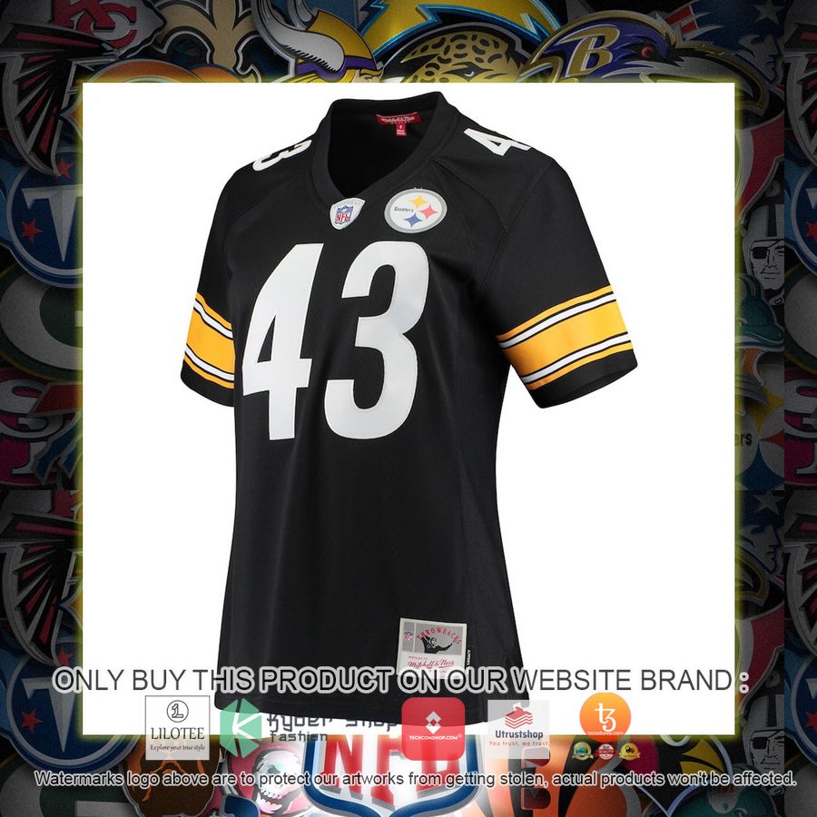 troy polamalu pittsburgh steelers mitchell and ness womens legacy replica team black football jersey 2 47541