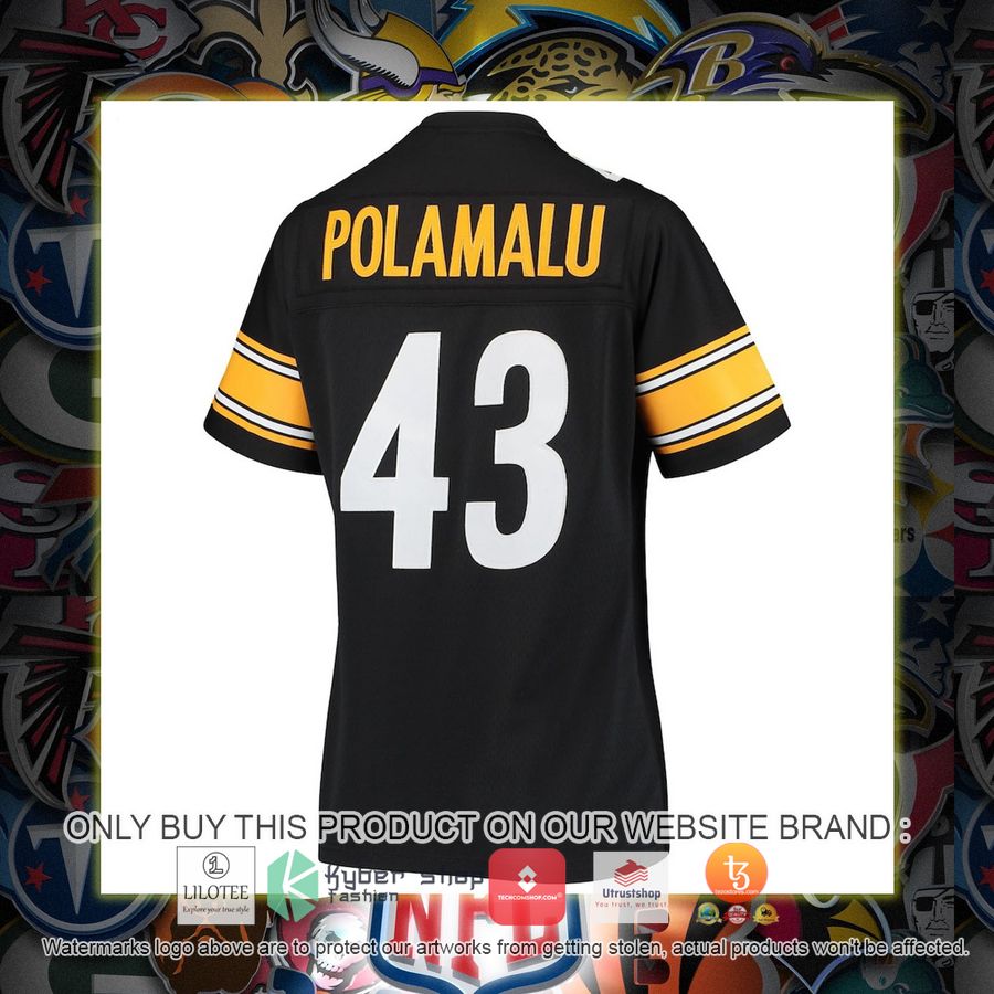 troy polamalu pittsburgh steelers mitchell and ness womens legacy replica team black football jersey 3 94942