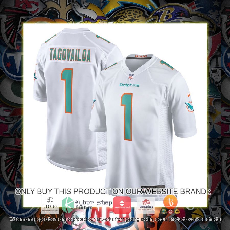tua tagovailoa miami dolphins nike game white football jersey 1 80969
