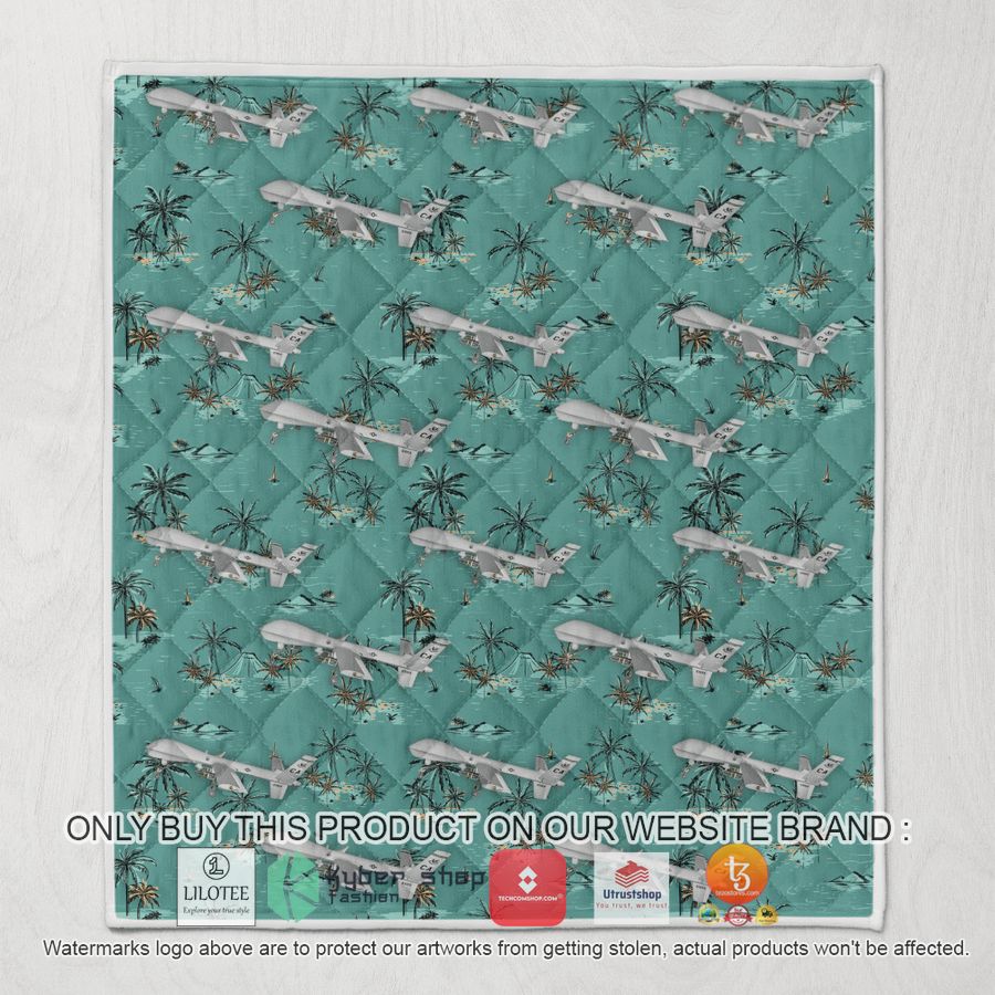 us air force california air national guard 163d attack wing mq 9 reaper quilt blanket 1 5370