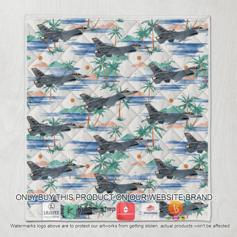 us air force wisconsin air national guard 115th fighter wing f 16 fighting falcon quilt blanket 2 38203