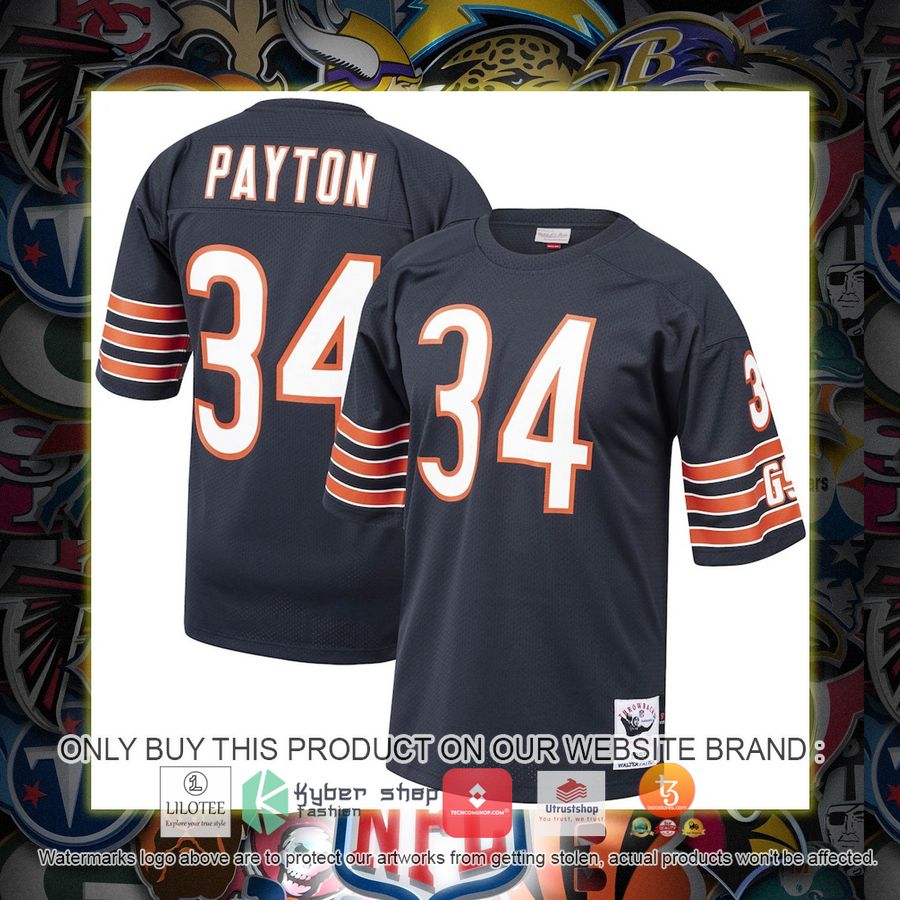 walter payton chicago bears mitchell and ness 1985 authentic throwback retired player navy football jersey 1 94641