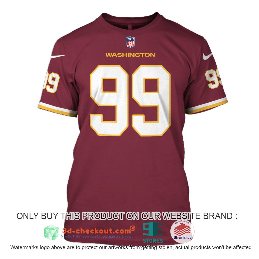 washington redskins nfl chase young 3d shirt hoodie 1 22727