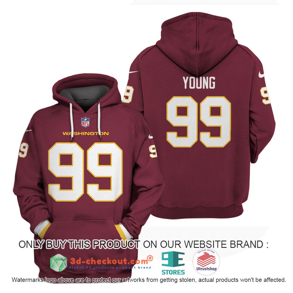washington redskins nfl chase young 3d shirt hoodie 2 72061