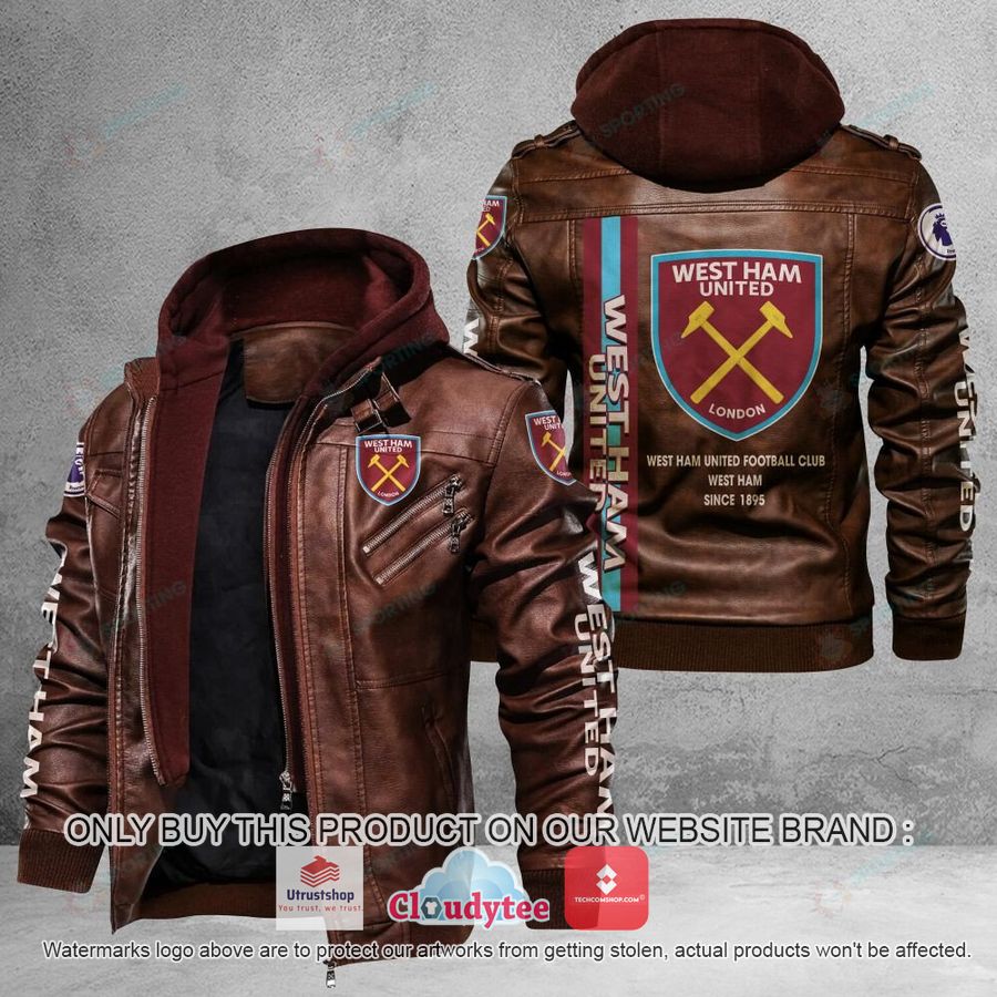 west ham united f c premieleague leather jacket 2 78934