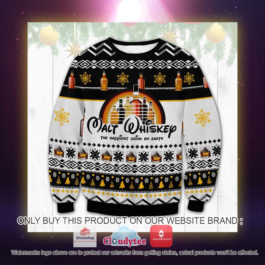 whisky the happiest drink on earth ugly sweater 2 49148