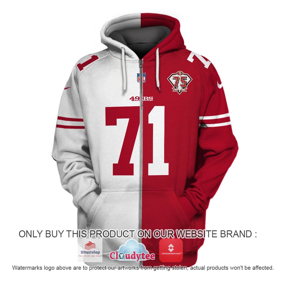 williams 71 san francisco 49ers red white nfl hoodie shirt 2 43130