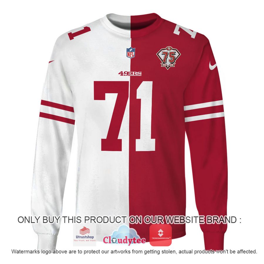 williams 71 san francisco 49ers red white nfl hoodie shirt 3 87906