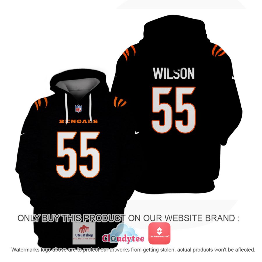 wilson 55 cincinnati bengals black nfl hoodie shirt 1 45852