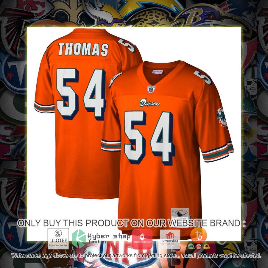 zach thomas miami dolphins mitchell and ness 2004 legacy replica orange football jersey 3 54699