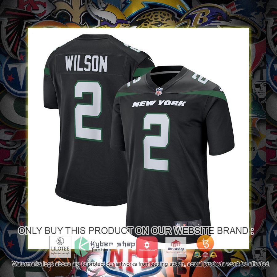 zach wilson new york jets nike youth alternate game black football jersey 3 93428